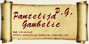 Pantelija Gambelić vizit kartica